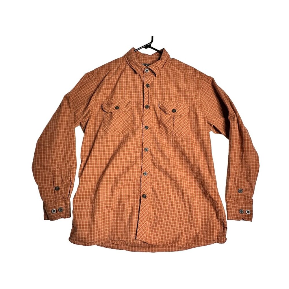 Guide Gear L/S Rust Orange Plaid‎ Outdoor Hiking Shirt Mens Large